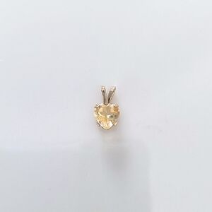 10k Gold Heart Pendant With Citrine
